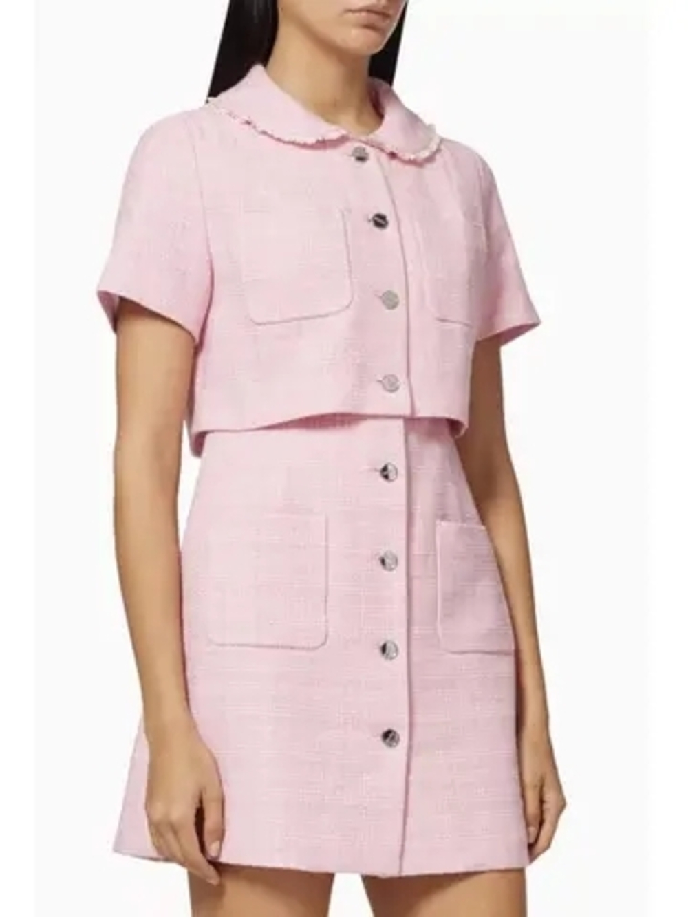 Sandro Paris Pink Tweed Dress Size S